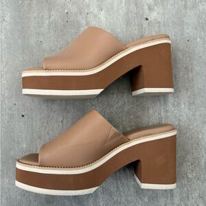 DV by Dolce Vita Tan and Cream Platform Mules